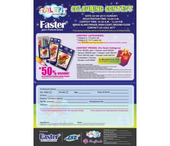 <b> Faster Coloring Contest@ Talent BookStore Klang Parade@2nd August 2015</b>