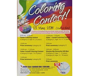 <b>Faster Coloring Contest @ Book Talk (Bandar Uda) Sdn Bhd @ 23 May 2015</b>